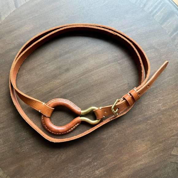 Ralph Lauren Accessories - Ralph Lauren Double Wraparound Cognac  Leather & Brass Belt - Size S